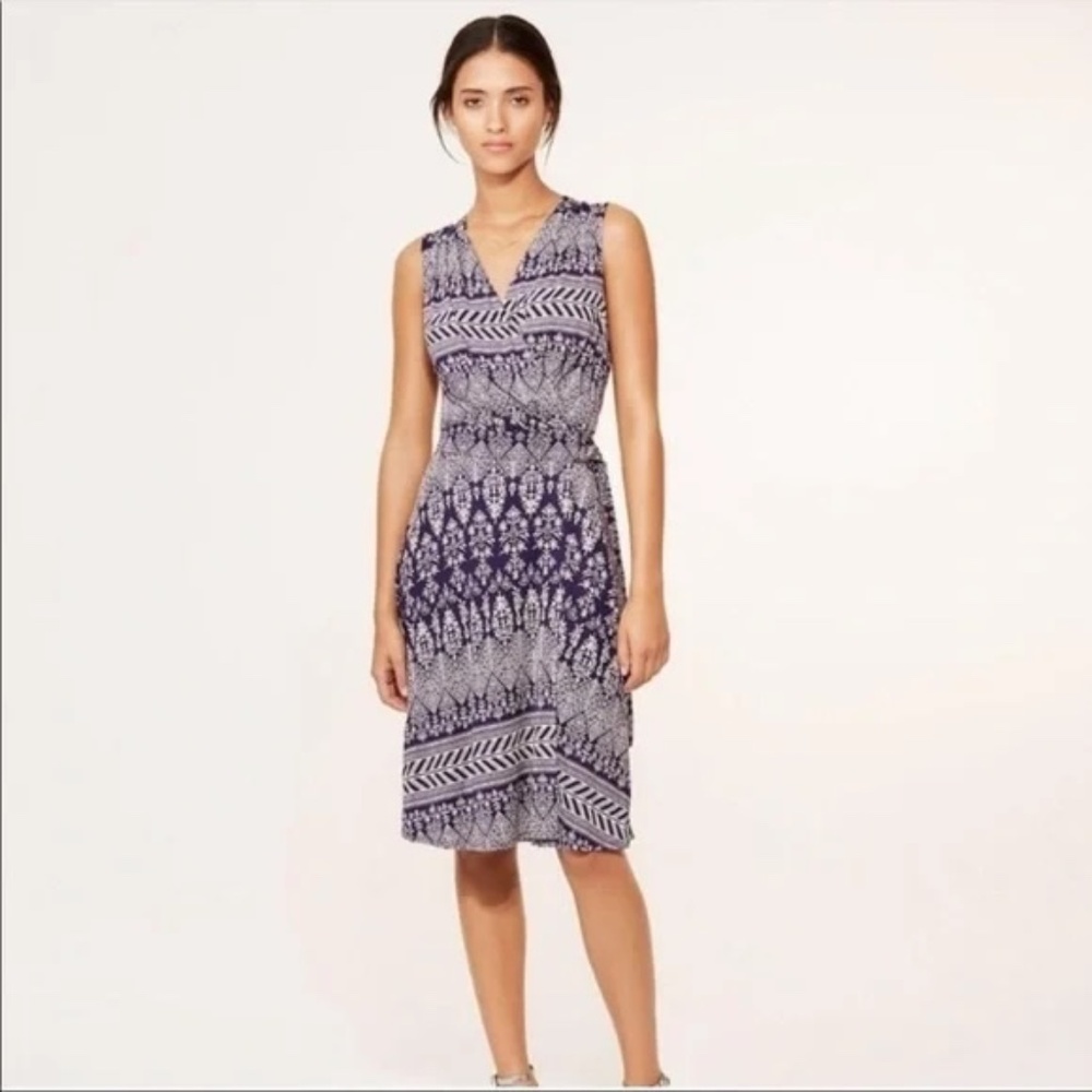 Tory Burch Navy and White Patterned Dress